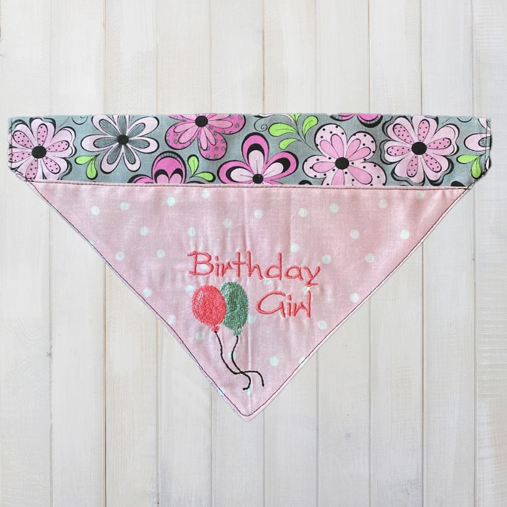 Pink Birthday Girl Dog Collar, Cute Birthday Collar