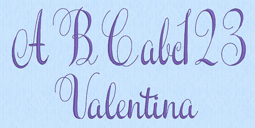 Valentina Embroidery Font